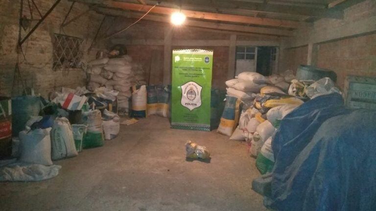 Incautaron más de 20 toneladas de cereal robado durante un allanamiento