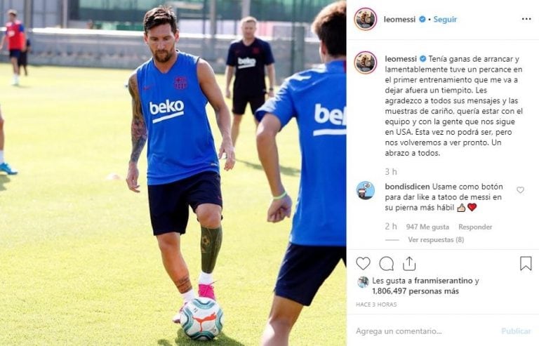 El mensaje de Leo Messi en Instagram (Foto: captura)