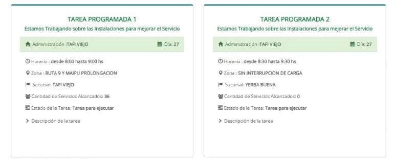 EDET programó corte de luz para este domingo 27 de octubre del año 2019 (Web)