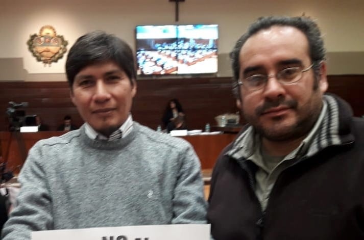 Los diputados Alejandro Vilca y Eduardo Hernández, del PTS-Frente de Izquierda.