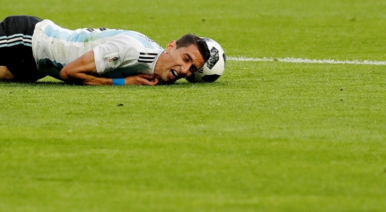 Soccer Football - World Cup - Group D - Nigeria vs Argentina - Saint Petersburg Stadium, Saint Petersburg, Russia - June 26, 2018   Argentina's Angel Di Maria reacts after being fouled   REUTERS/Toru Hanai     TPX IMAGES OF THE DAY