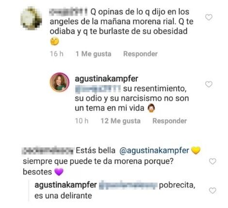 La respuesta de Agustina Kämpfer a More Rial (Foto: Capturas de pantalla)