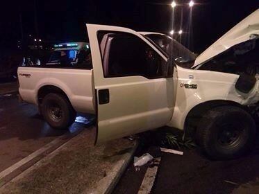 Asi quedó la camioneta de Fernández.