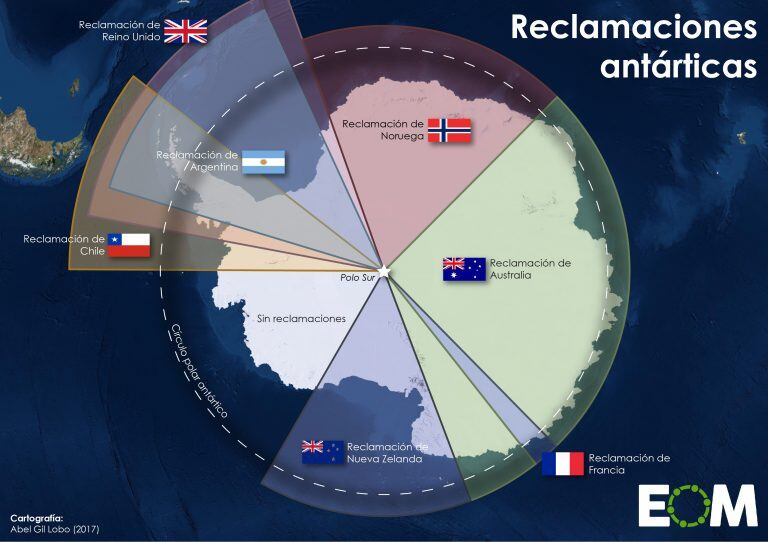 Tensión antártica. Tanto Argentina como Chile y Reino Unido pretenden la soberanía en la misma zona.