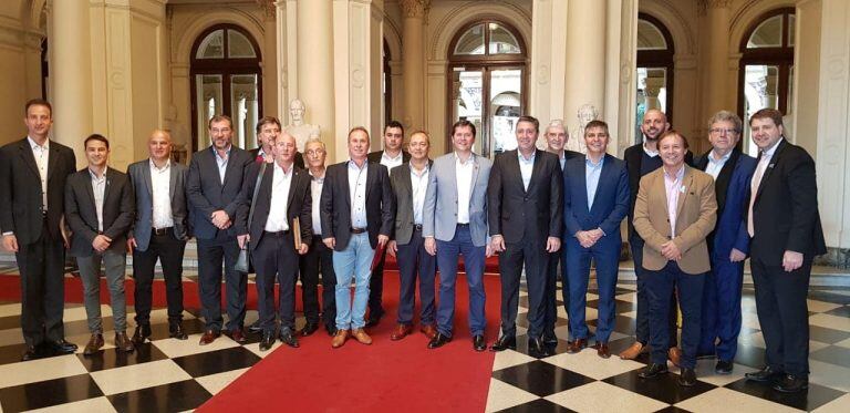 Intendentes del interior de la provincia en la Casa Rosada.