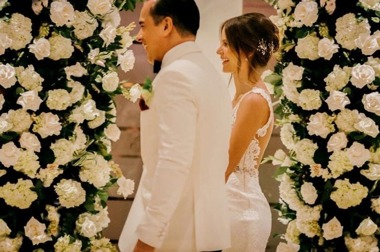 La boda de Jorge Enrique Abello, María Isabel Gutiérrez Celia y Candelaria Abello Salazar en el bautismo de Antonio Cayetano Abello Gutiérrez (Foto: Instagram)