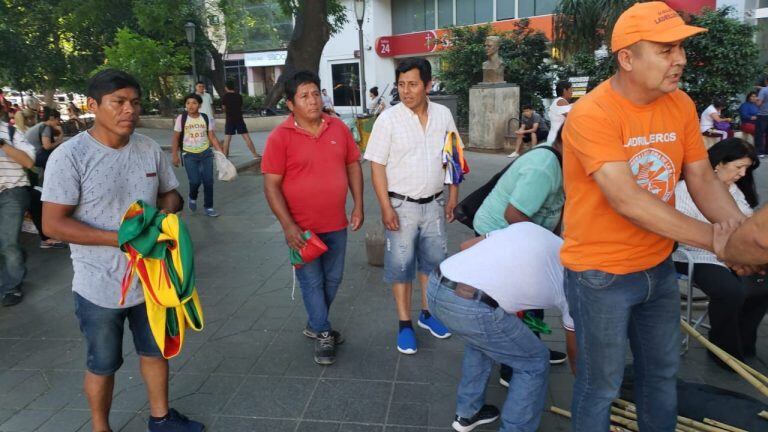 La marcha a favor de Evo en Córdoba.