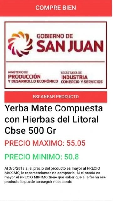 "Compre bien" te indica los valores máximo y mínimo de un producto.