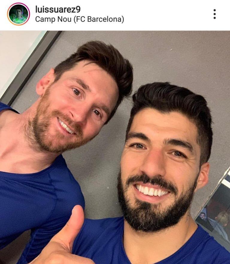 La foto de Suárez y Messi tras la victoria ante Atlético Madrid