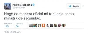 Patricia Bullrich hackeada - Tuit1