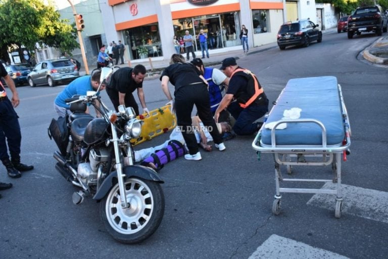 Accidente en pleno centro puntano.