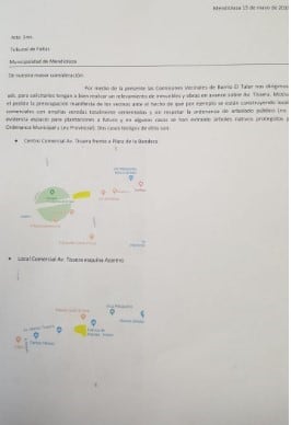 Nota de Vecinos de El Talar, Mendiolaza.