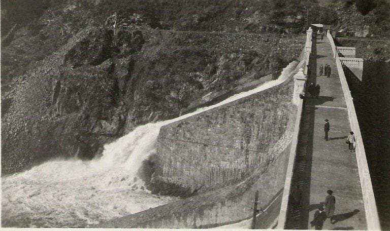 Comienzos de la mega estructura en las sierras cordobesas, (Foto: colección de Sergio Oscar Tonarelli).