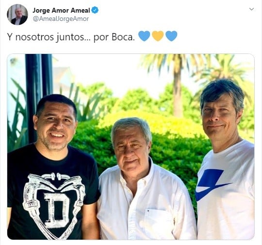 Riquelme integra la lista de Ameal y Pergolini. (Twitter: @AmealJorgeAmor)