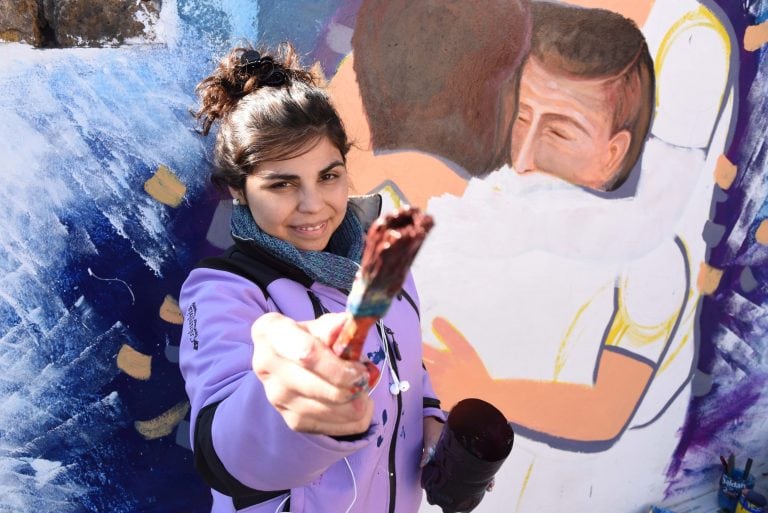 Murales en el barrio de Lionel Messi