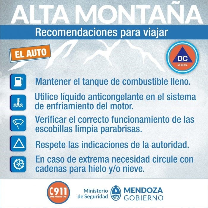 Los cuidados que hay que realizar al auto antes de viajar a Alta Montaña.