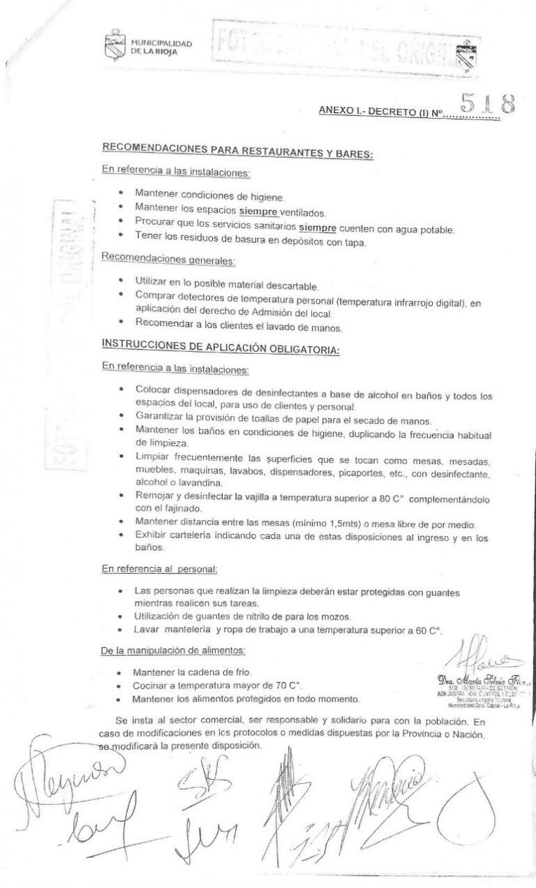 Decreto 518 - Medidas de Prevención - Municipalidad de La Rioja