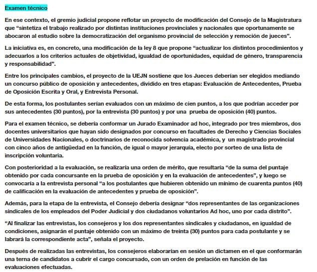 Puntos más relevantes del nuevo sistema de selección de jueces propuesto por la UEJN en Tierra del Fuego.