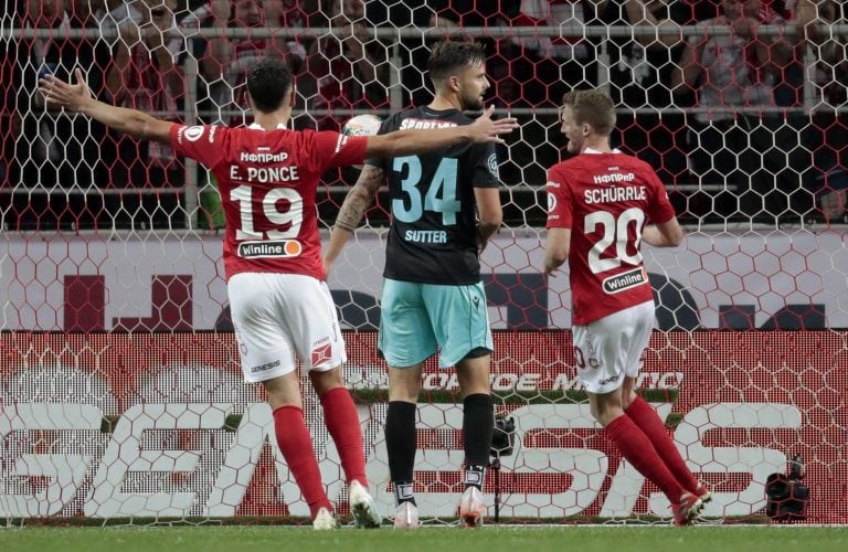 El ex leproso Ponce marcó para el Spartak de Moscú, que avanzó en la pre Europa League