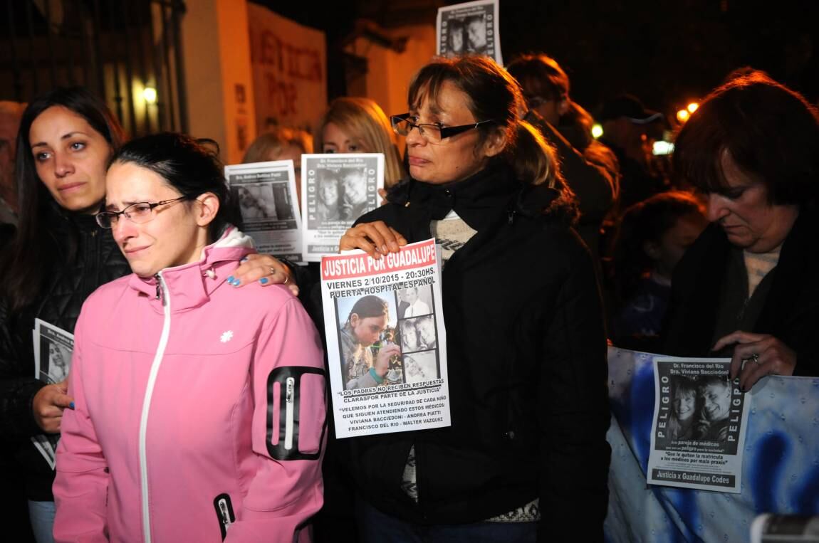 Andrea Ramírez, mamá de Guadalupe durante una de las marchas pidiendo justicia.