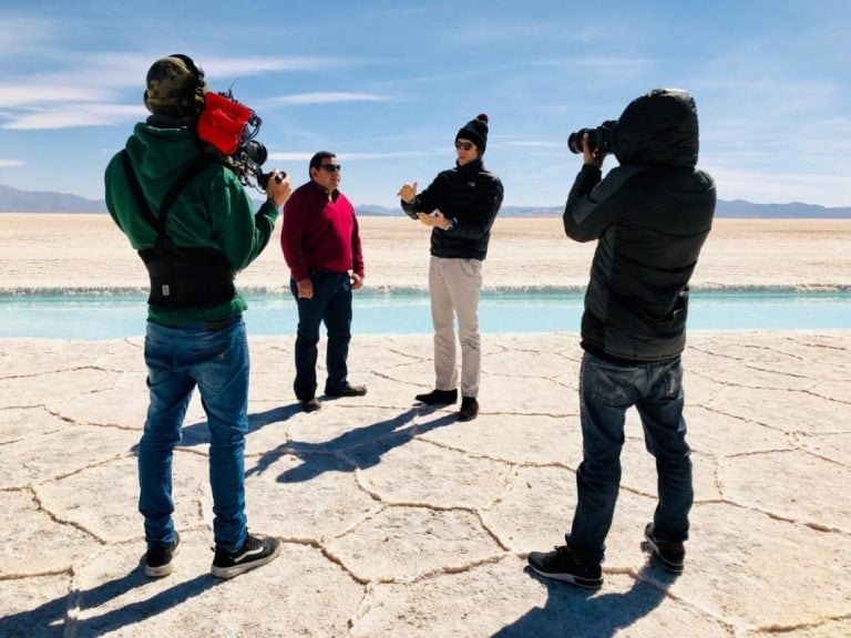 Iván de Pineda en las Salinas Grandes, en Jujuy