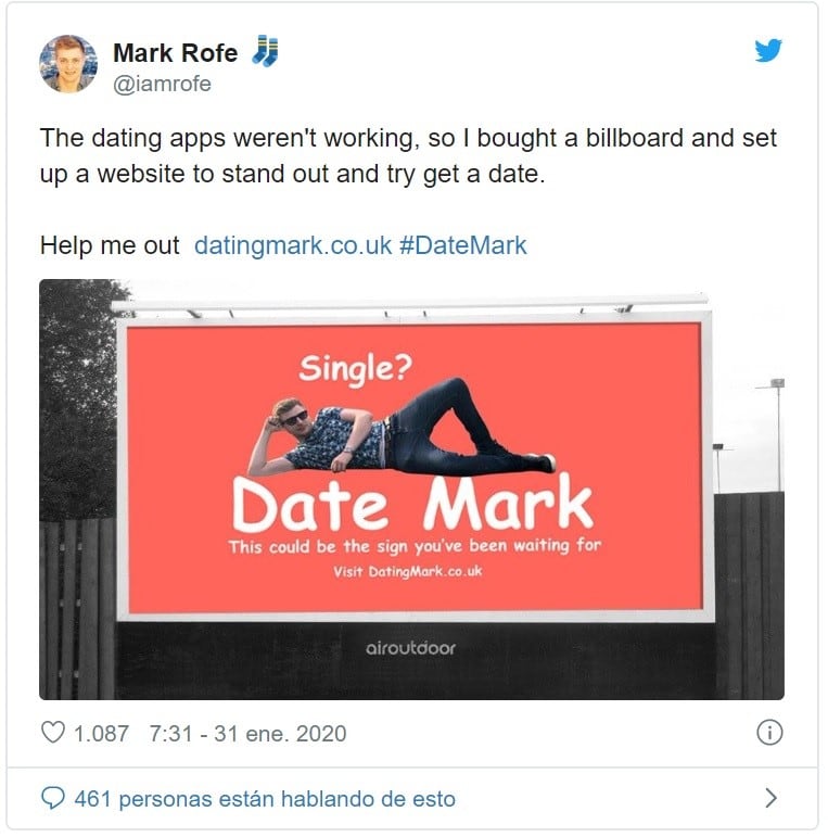 Twit de Mark Rofe.