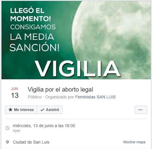 Evento de Facebook.