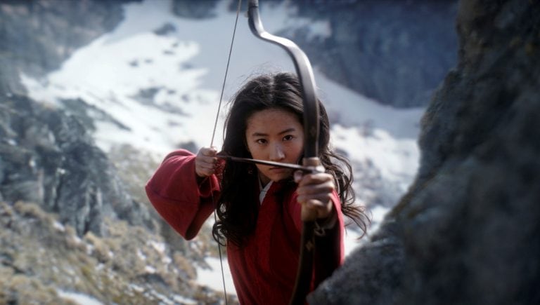 This image released by Disney shows Yifei Liu in the title role of "Mulan." Disney said Friday, June 26, 2020 that it would delay the release of the live-action adaptation until Aug, 21, 2020, after having already delayed its release from March until July because of the coronavirus pandemic. (Disney Enterprises, Inc. via AP)