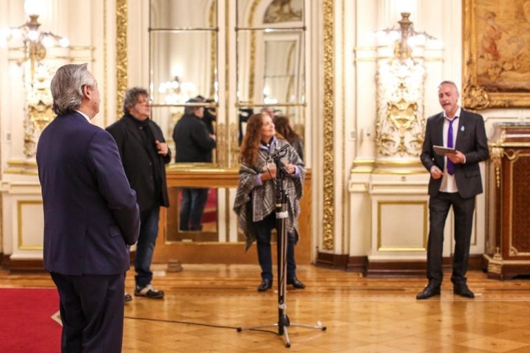 Alberto volvió a pisar Casa Rosada por primera vez desde el 18 de marzo (Foto: Presidencia)