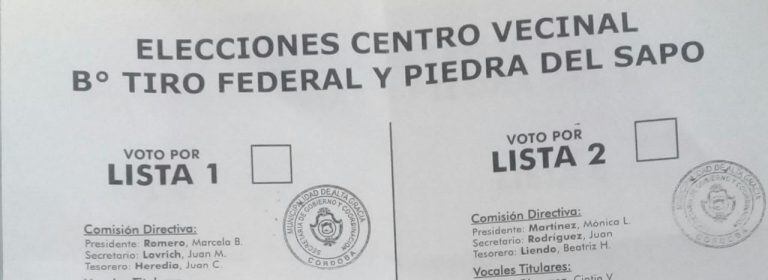 Lista 1: 98 votos y lista 2 74 votos.