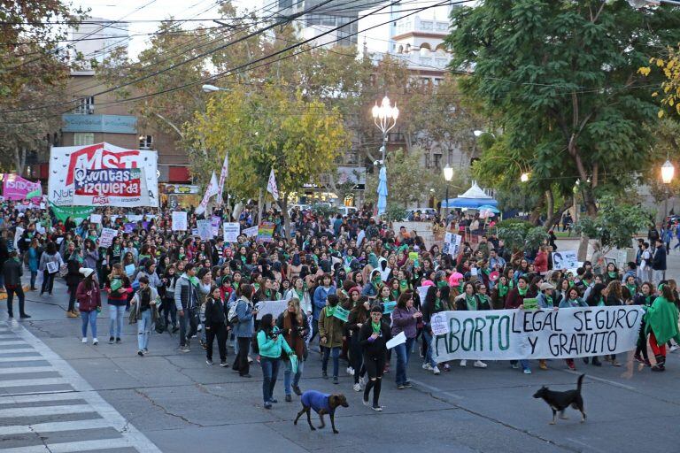 Hubo casi dos cuadras de manifestantes.