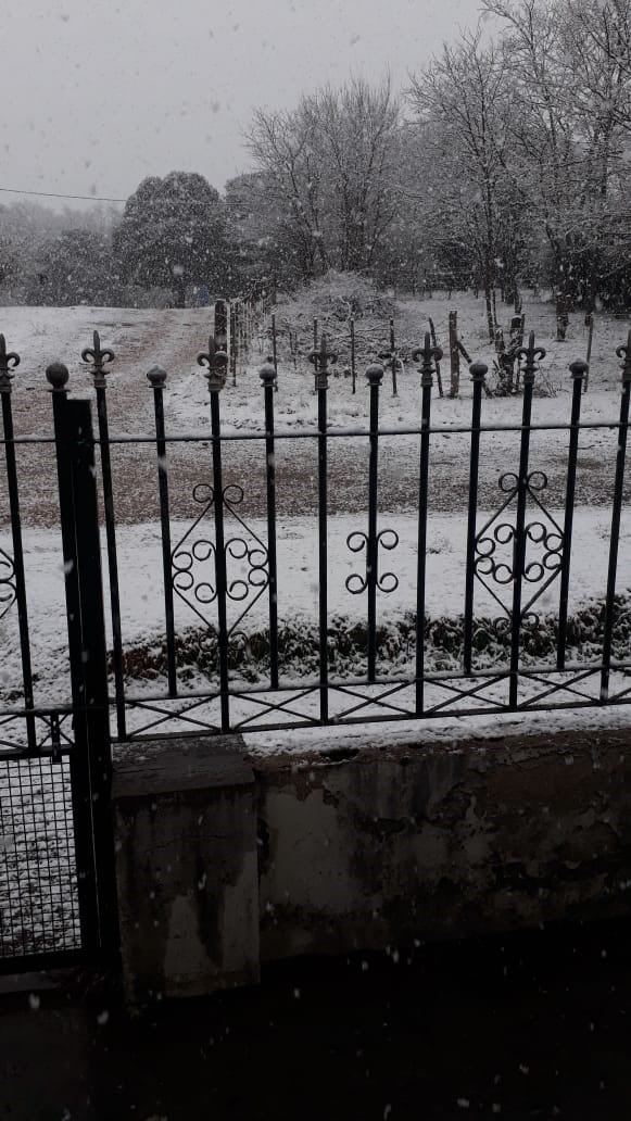 Las nevadas llegaron al sur provincia y agosto se despide con un paisaje vestido de blanco.