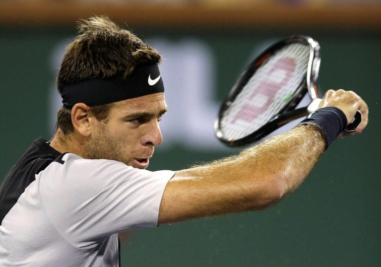 Juan Martín del Potro superó con claridad al australiano De Minaur por la segunda ronda de Indian Wells. EFE/ Paul Buck