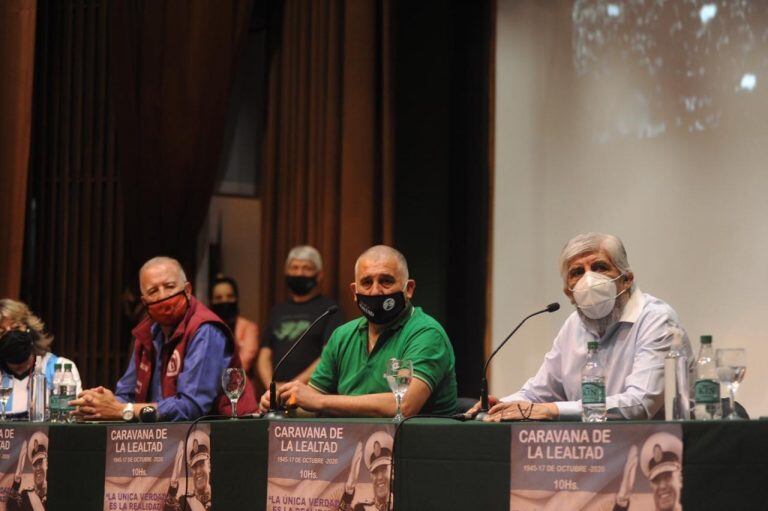 Hugo Moyano en conferencia por el 17 de octubre en smata (Foto: Federico López Claro)