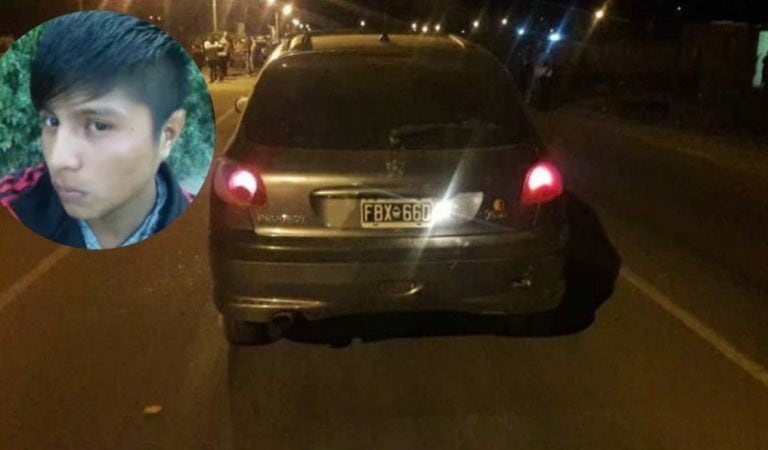 Gabriel Paco y el Peugeot 206  que embistió a seis ciclistas, tres murieron.