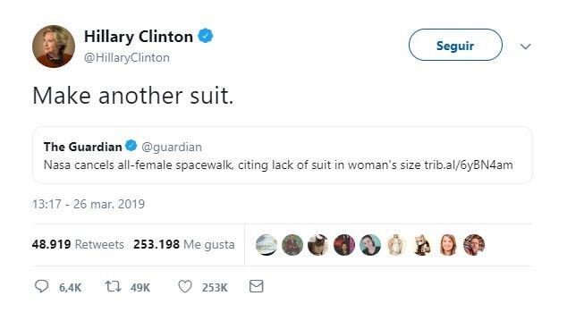 El twit de Hillary Clinton (Foto: Twitter/@HillaryClinton)