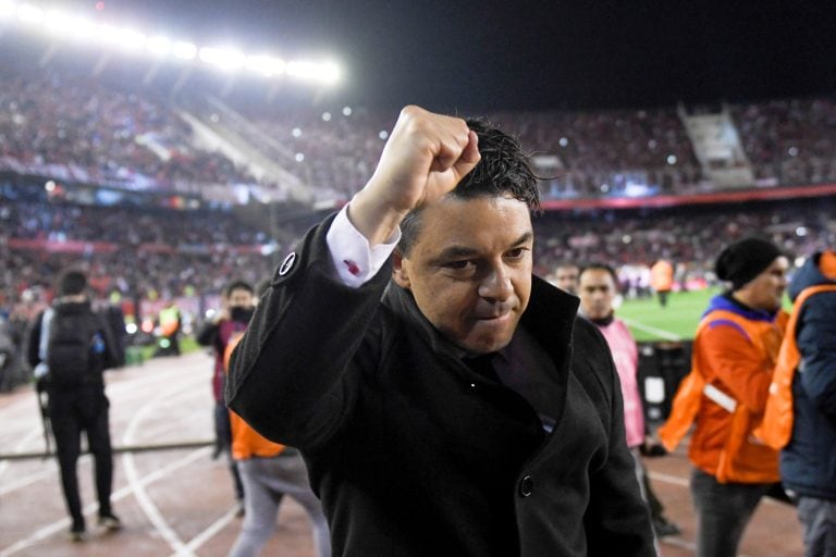 Marcelo Gallardo se fue ovacionado del Monumental tras el primer duelo de la serie. Foto: Gustavo Garello.