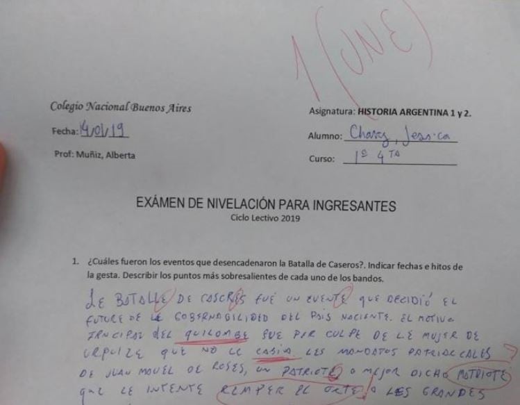 Se burló de la profesora usando lenguaje inclusivo en un examen y se sacó un "une"