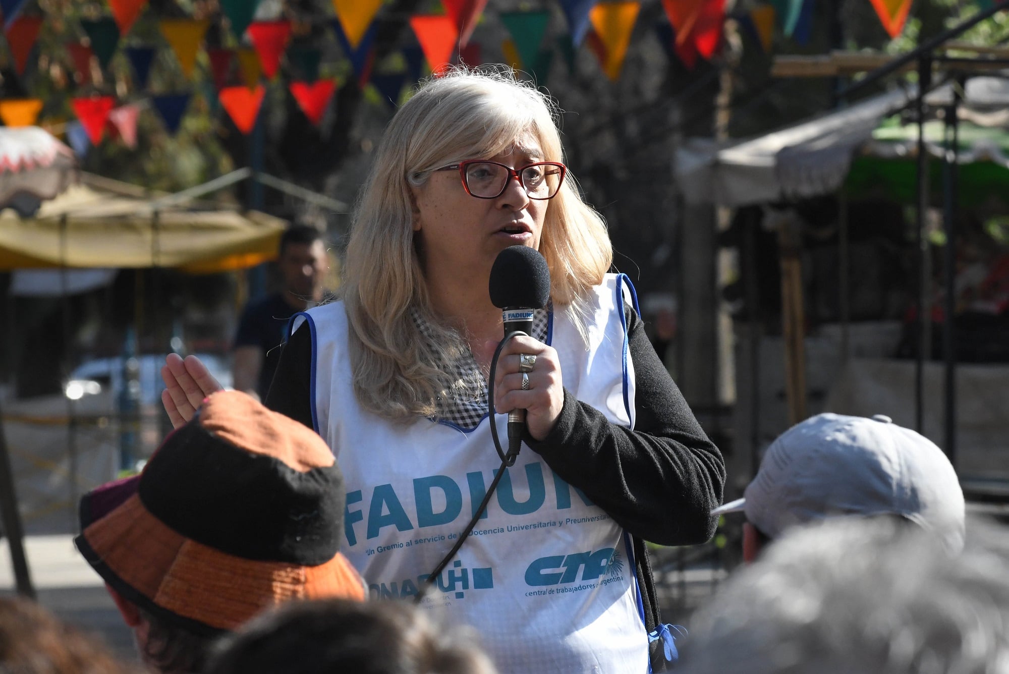 La secretaria general de Fadiunc y secretaria gremial de la Federación Conadu Histórica, Francisca Staiti. Foto: Orlando Pelichotti / Los Andes.