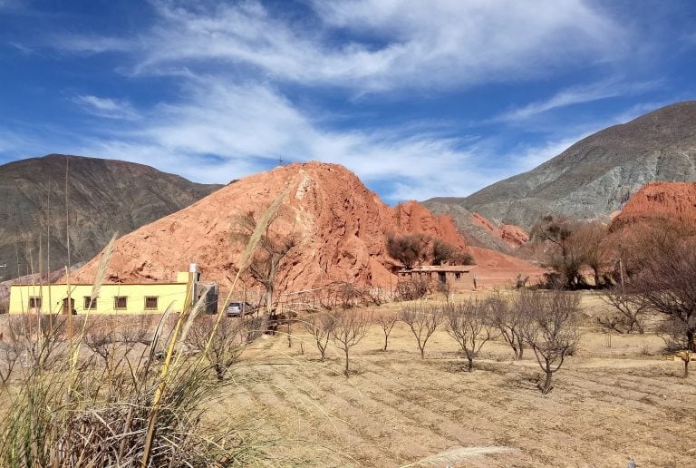 Vista de un apacible rincón de Purmamarca, "la perla de alabastro", como la bautizó el recordado periodista jujeño Oscar D´Oliveira.