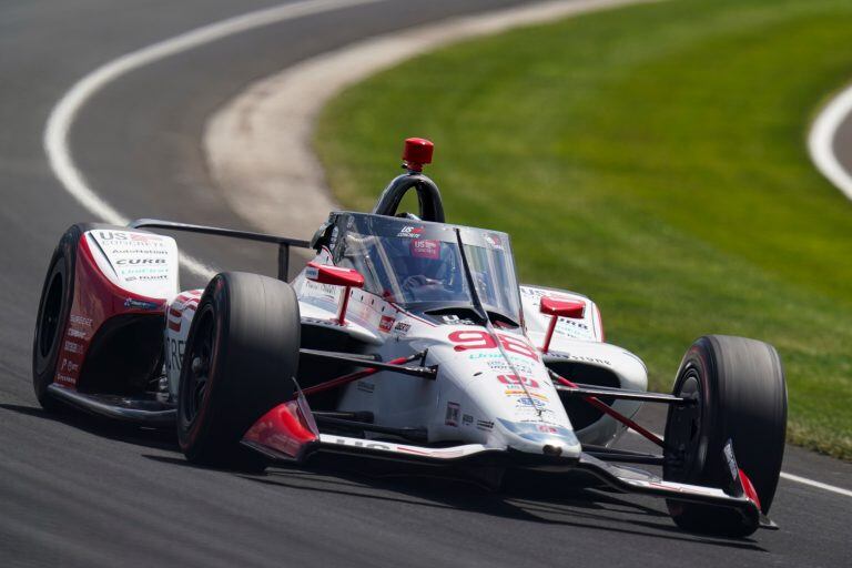 Marco Andretti, durante su tercera vuelta este sábado en Indianápolis.