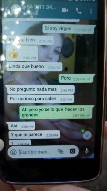 Los chats del acosador con la nena de 11 años a la que mensajeaba por WhatsApp.