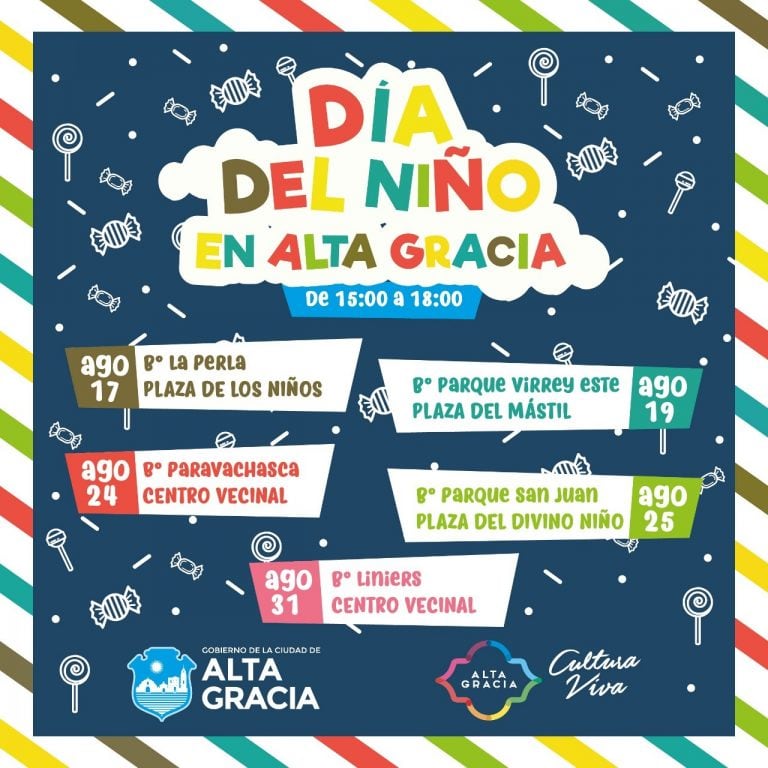 Alta Gracia festeja el Día del Niño en los barrios.