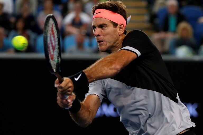 Tennis - Australian Open - Margaret Court Arena, Melbourne, Australia, January 16, 2018. Argentina's Juan Martin del Potro in action during his match against Frances Tiafoe of the U.S. REUTERS/Issei Kato