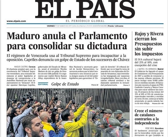 El Pais diario sobre Venezuela