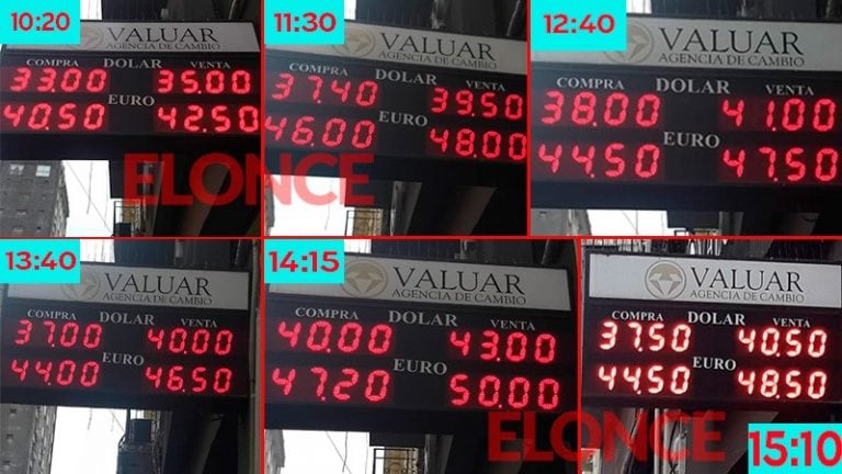 Progresión dólar el jueves 30 de agosto en Paraná.