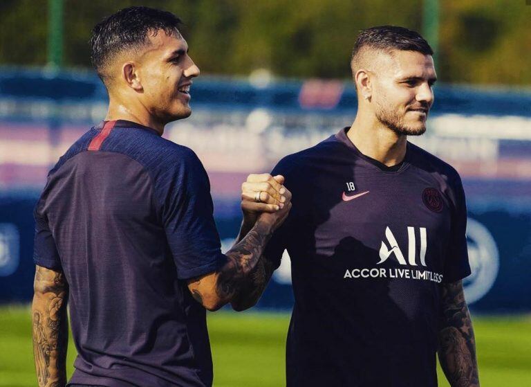 Una imagen publicada por Mauro Icardi, junto a Leandro Paredes (Foto: Instagram)