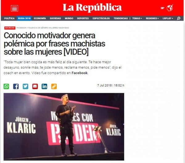 La noticia que subió el medio peruano.