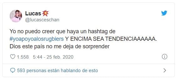 Los tuits a favor y en contra: #YoApoyoAlosRugbiers (Twitter)