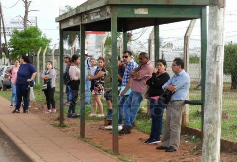 Paro de transporte en Posadas. (Foto: Primera Edición)